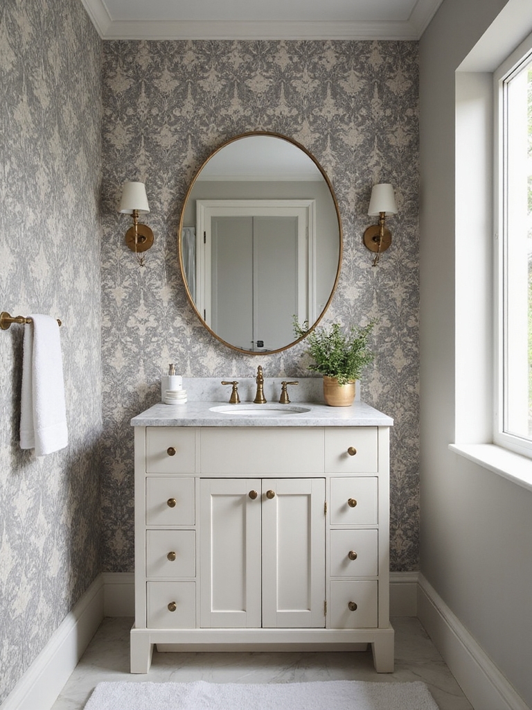 trending guest bathroom wallpapers