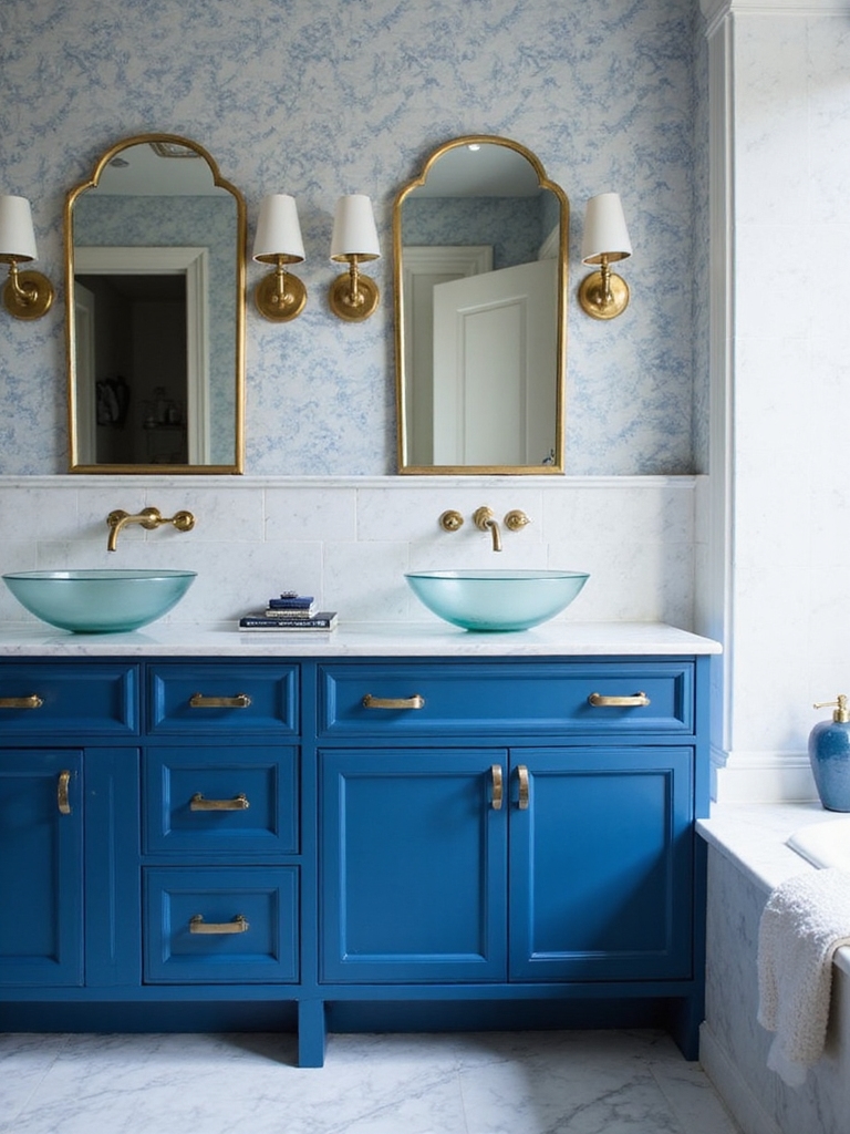 trendy blue bathroom designs