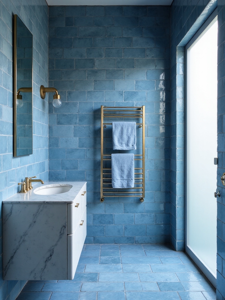 trendy blue bathroom tiles