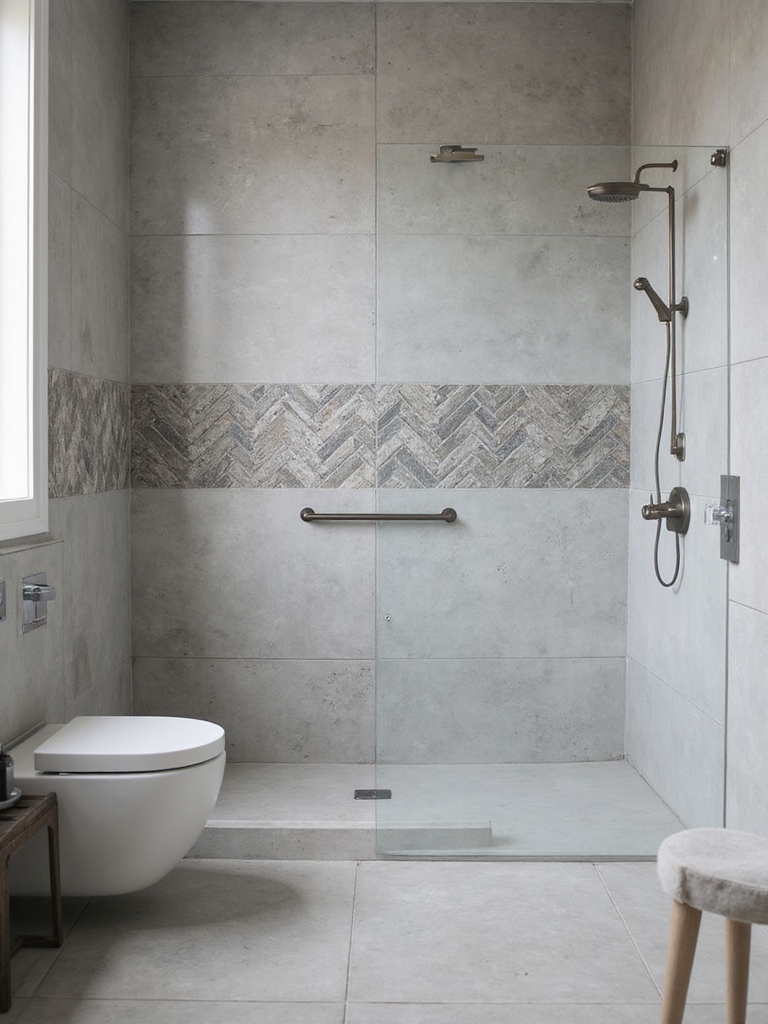 trendy gray bathroom tiles