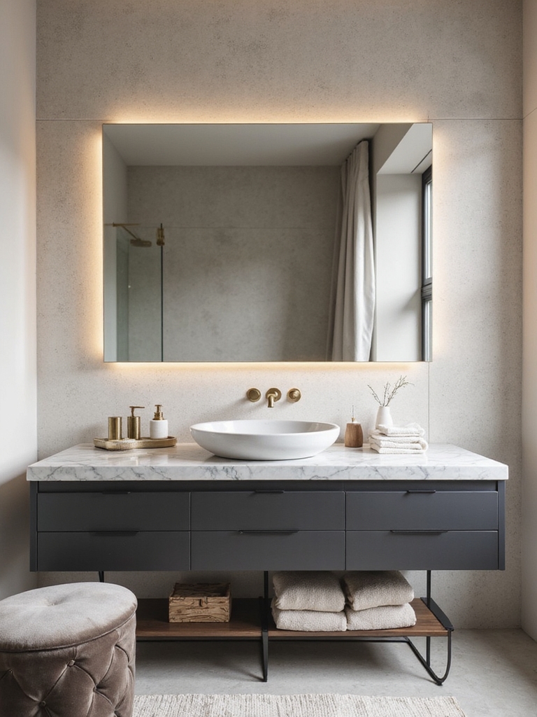 trendy half bathroom decor