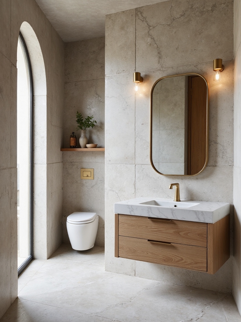 trendy half bathroom designs