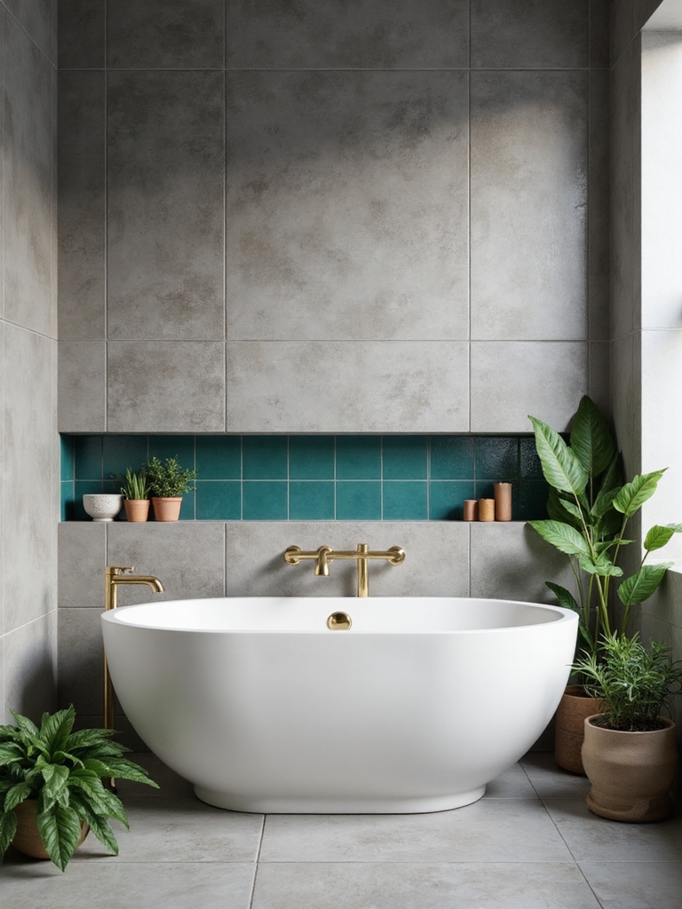 vibrant grey tile bathrooms