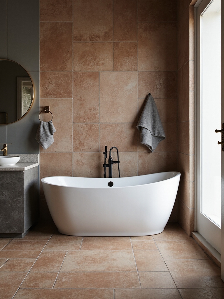 warm earthy bathroom elegance