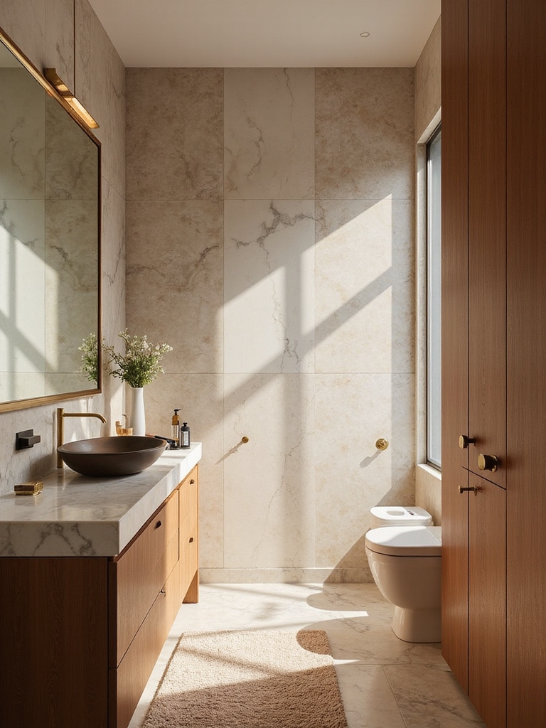 warm inviting bathroom lighting