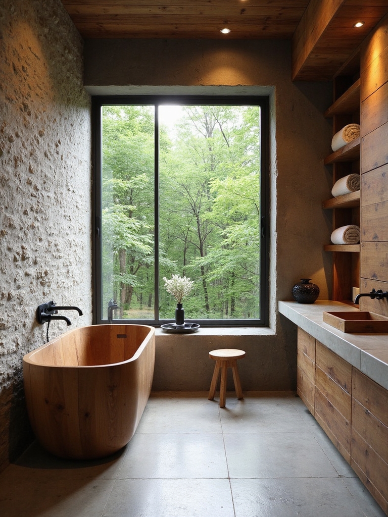 warm inviting rustic bathrooms
