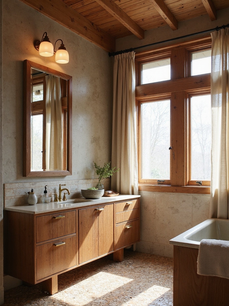 warmth in tiny bathrooms