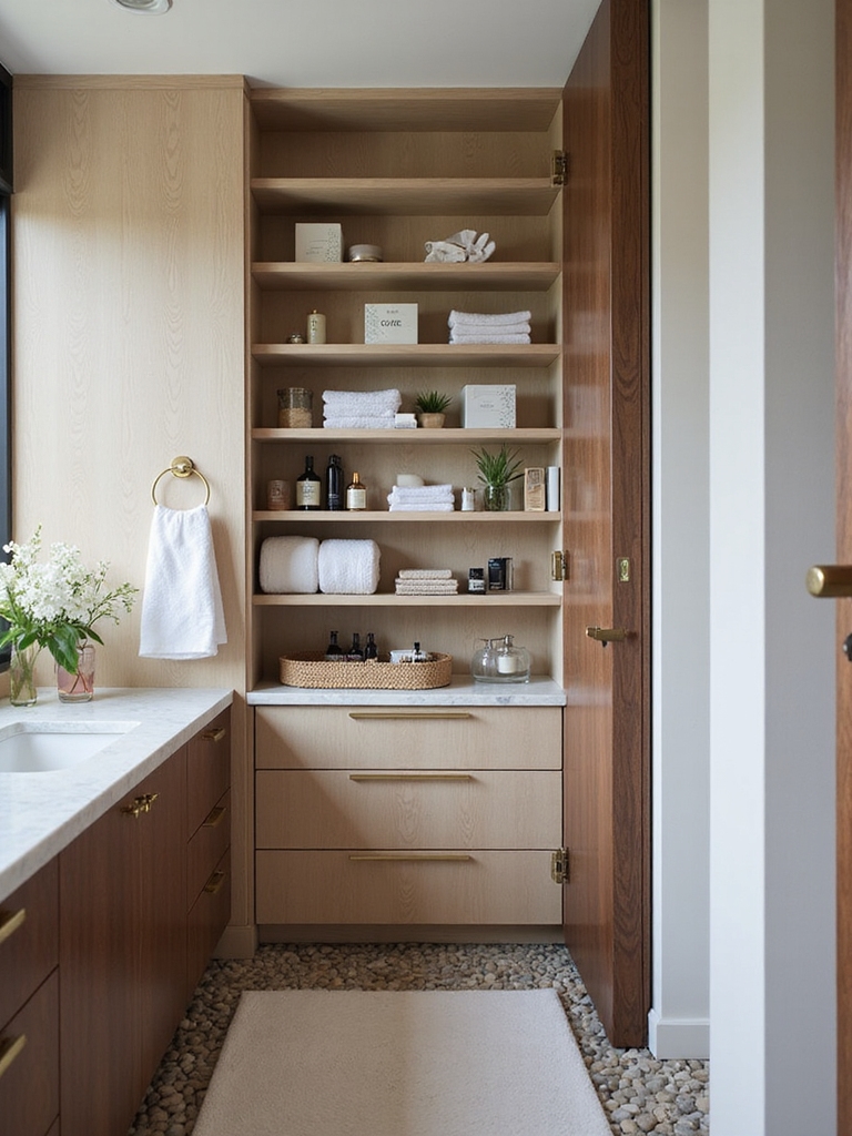 assess bathroom closet inventory