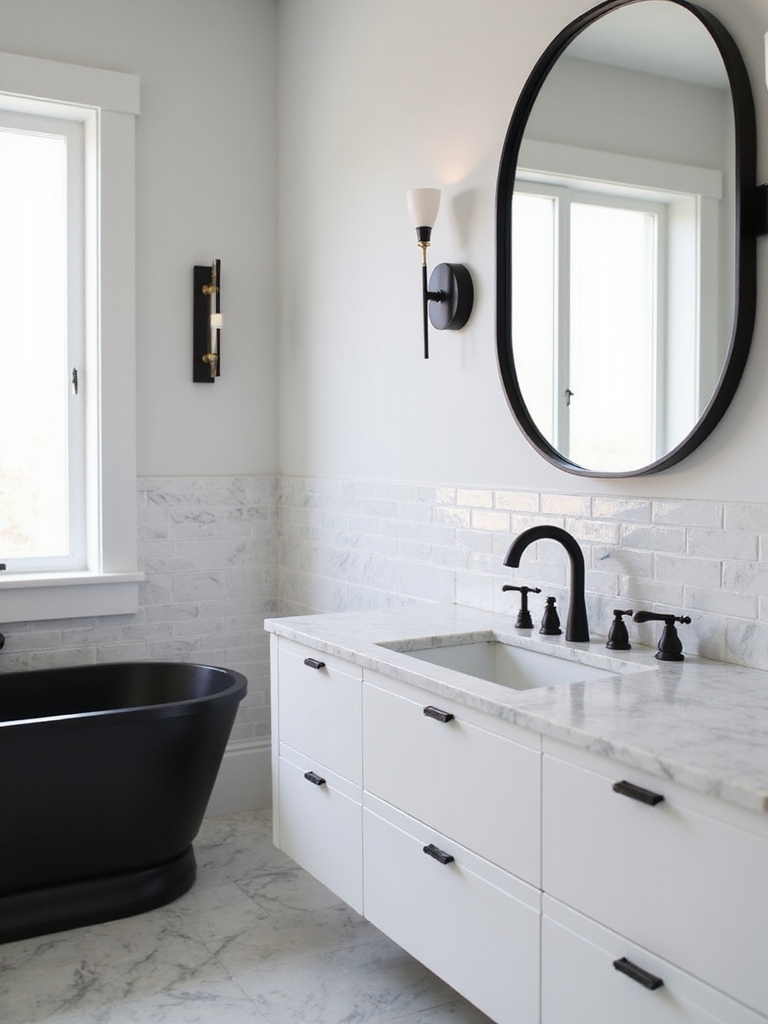 bold black fixtures elevate