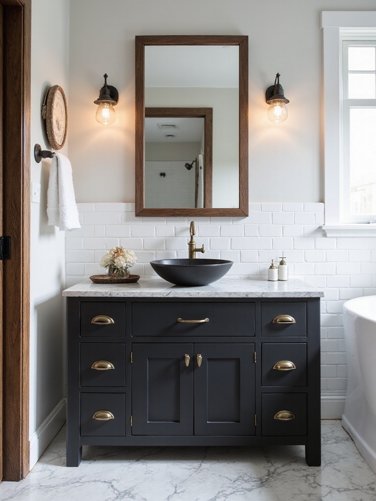 bold contrasts for farmhouse elegance