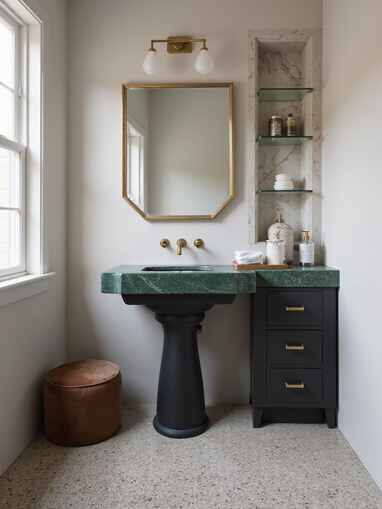 bold functional powder room design