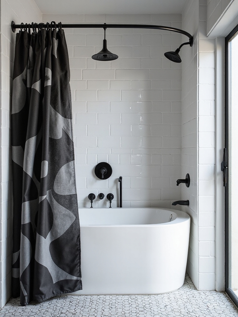 bold geometric curtain designs