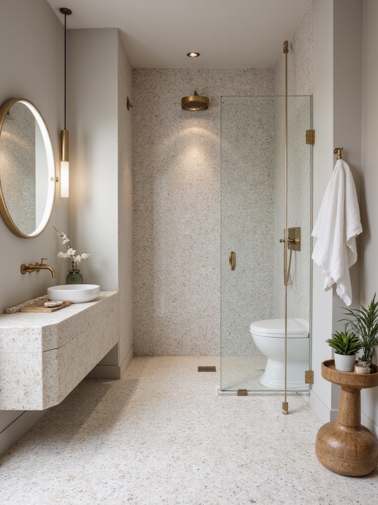 bold terrazzo shower design