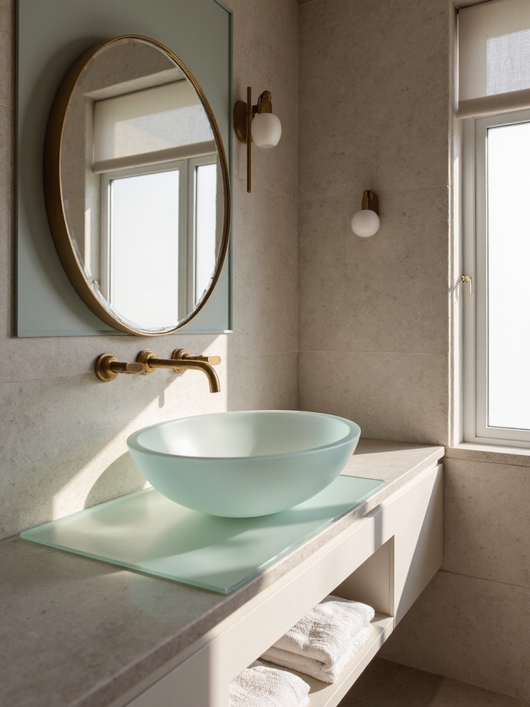 bright airy glass vanities
