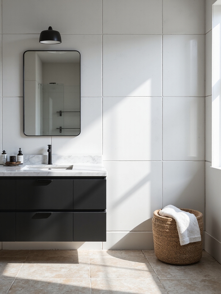 brighten with cohesive white tiles