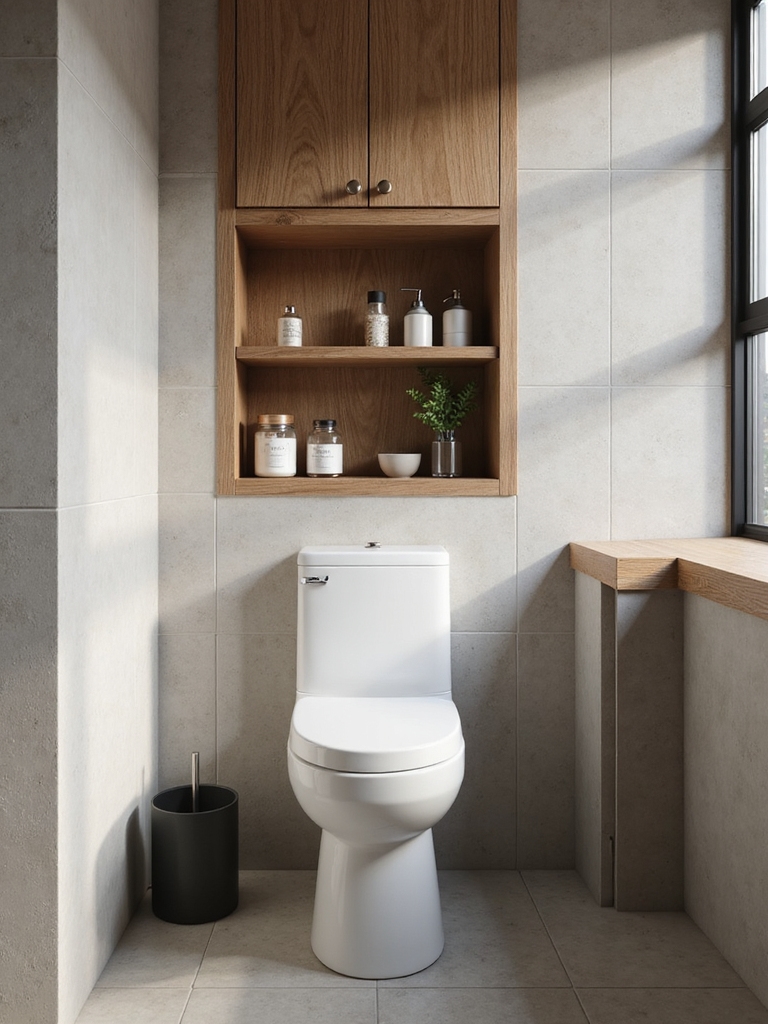 built in over the toilet storage