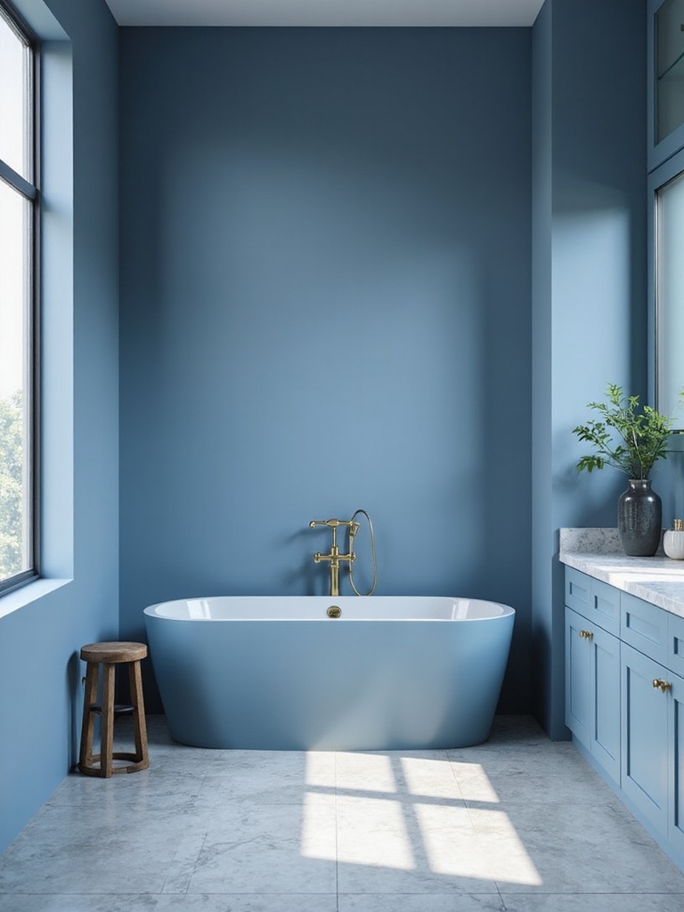 calm blue bathroom atmosphere