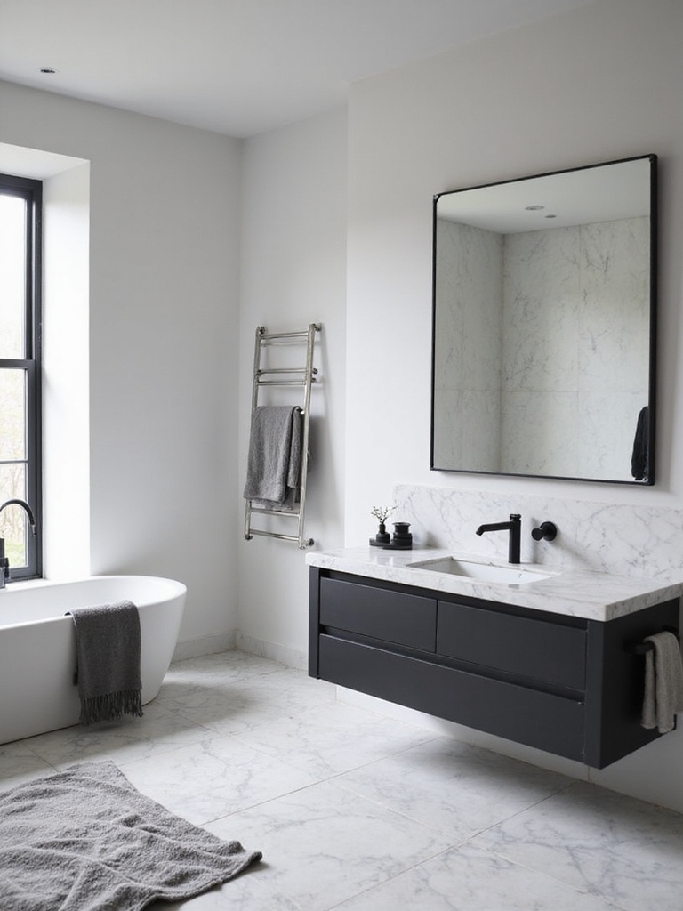 chic black and white bathrooms