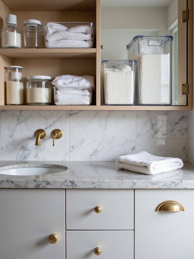 clear bins organized routines