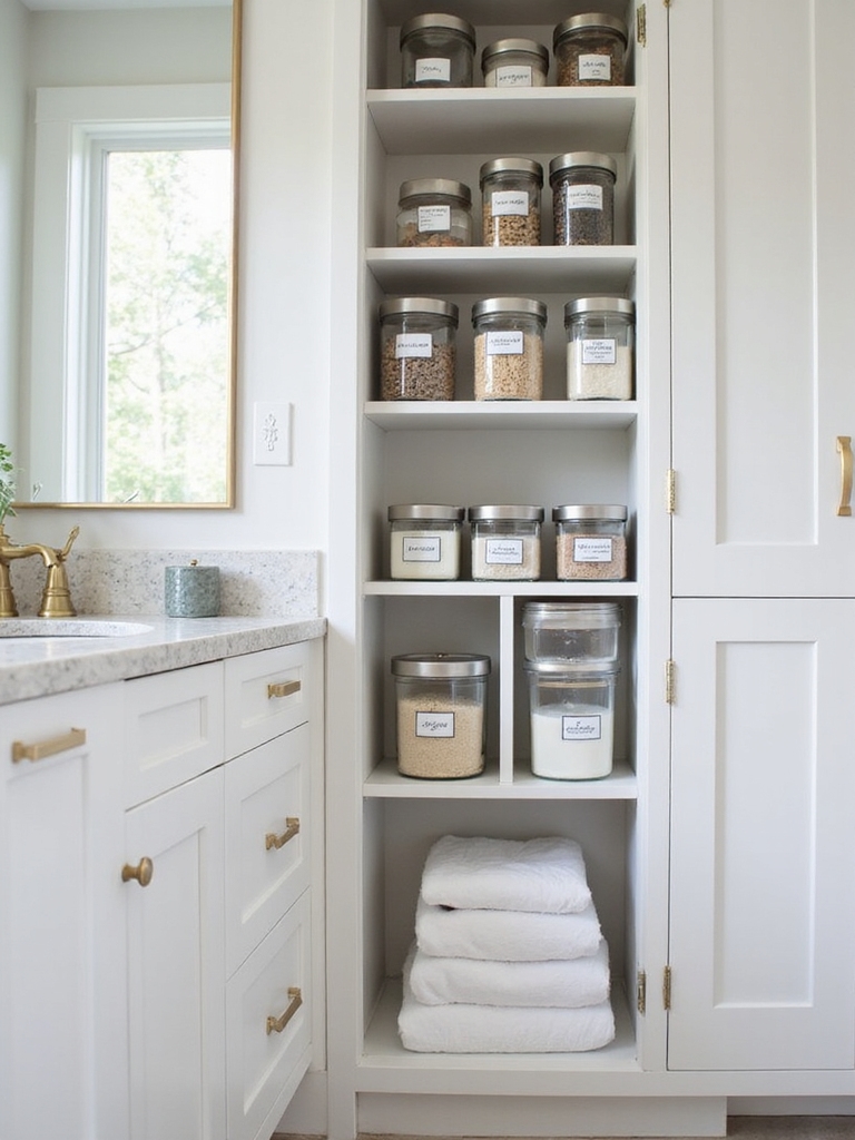clear labeled container organization