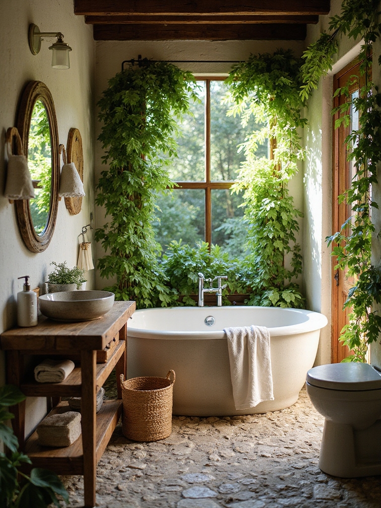 clutter free calming greenery integration
