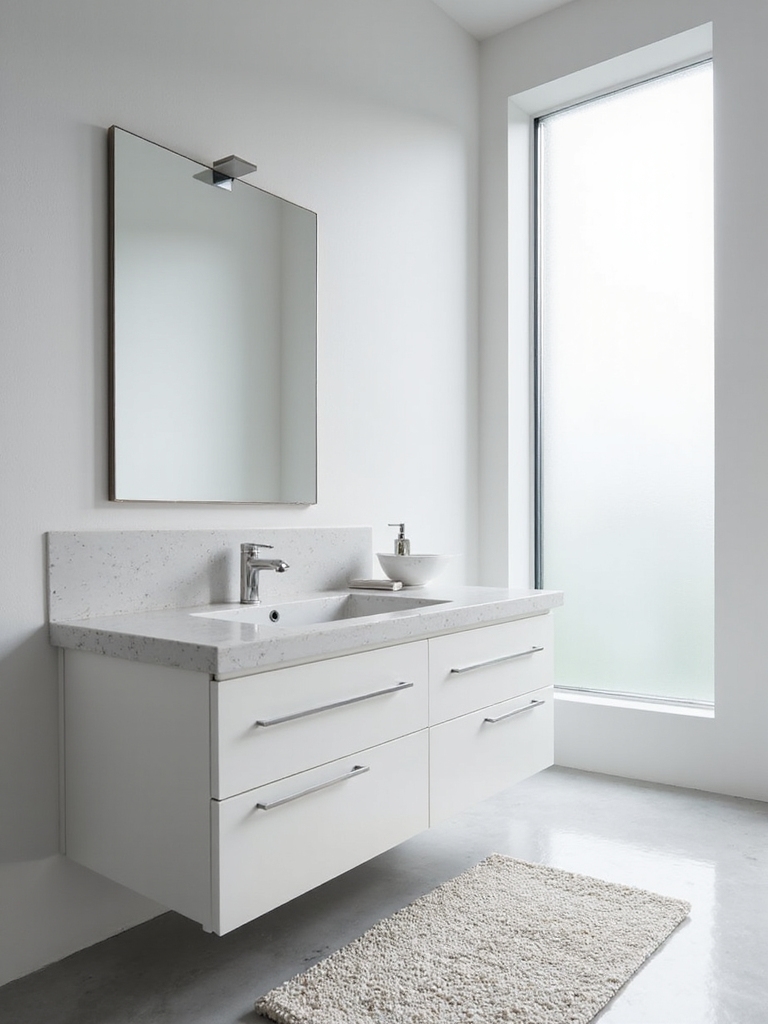 clutter free white bath solutions