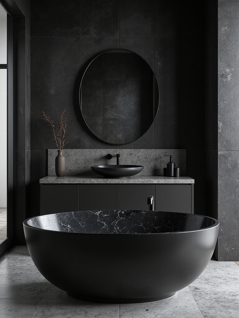 dramatic black bathroom designs