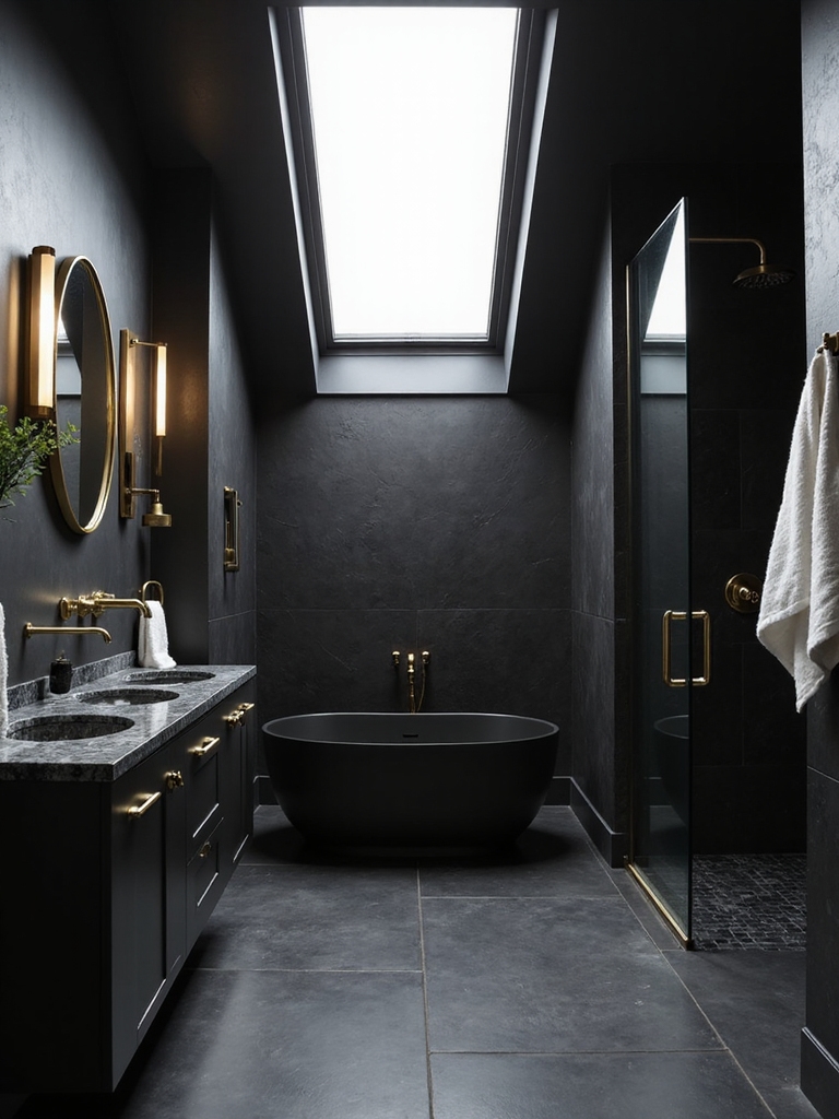 dramatic black wall design
