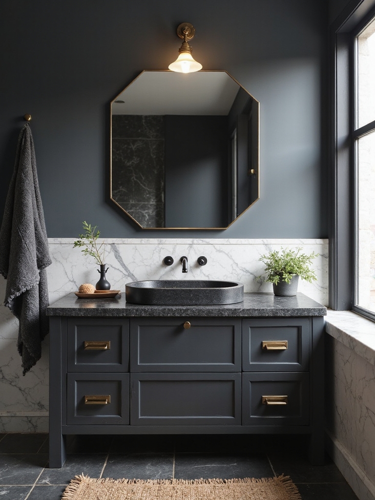 dramatic moody bathroom elegance