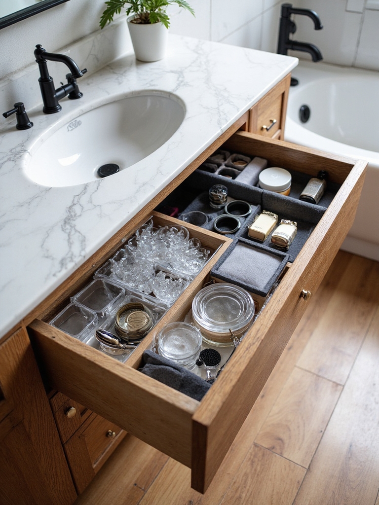 efficient bathroom drawer organization