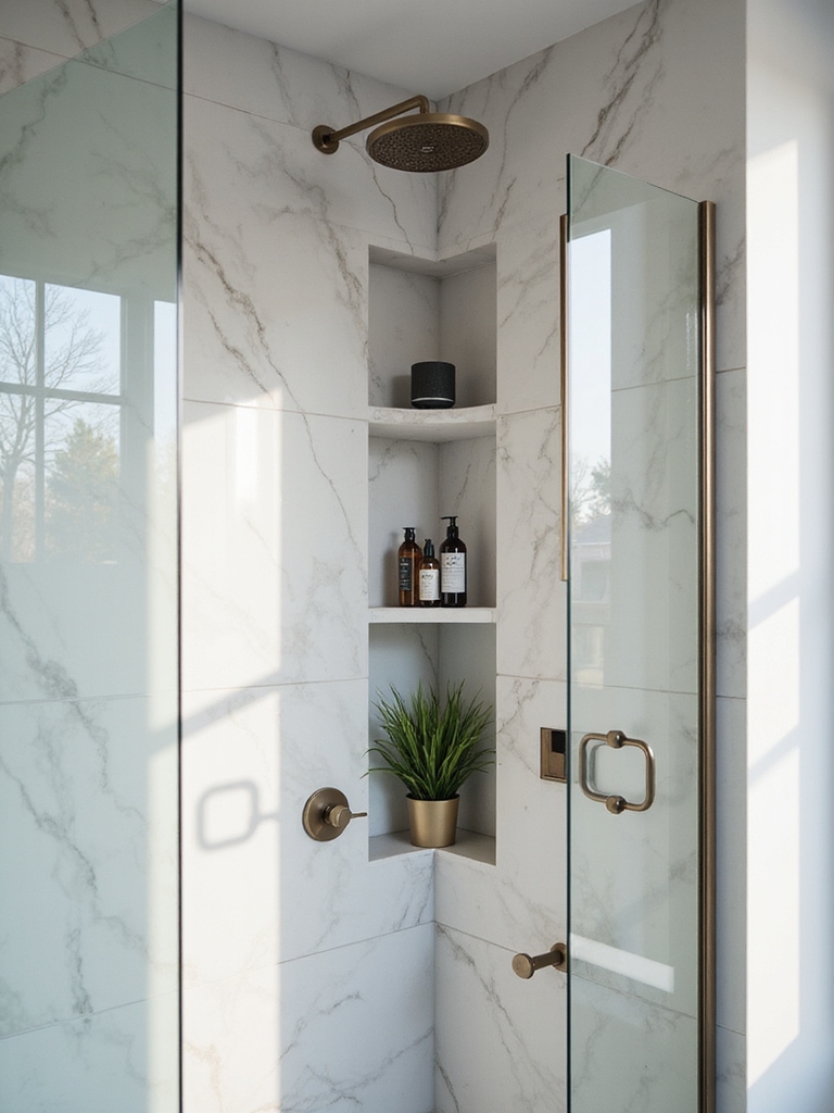 efficient corner shower storage