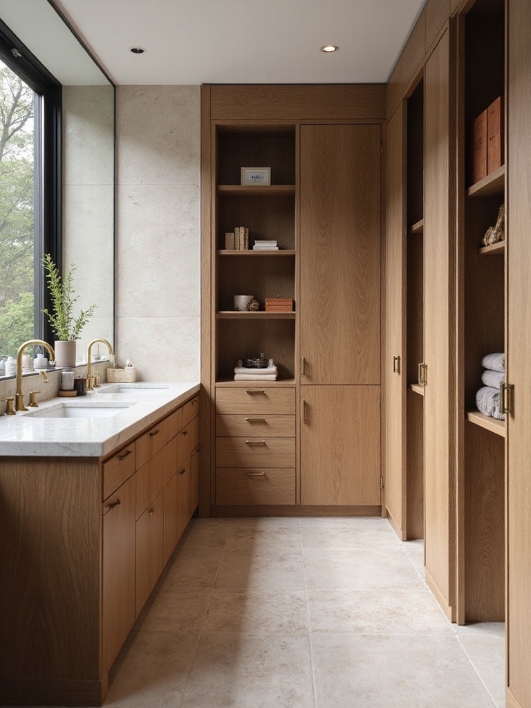 efficient sleek bathroom storage