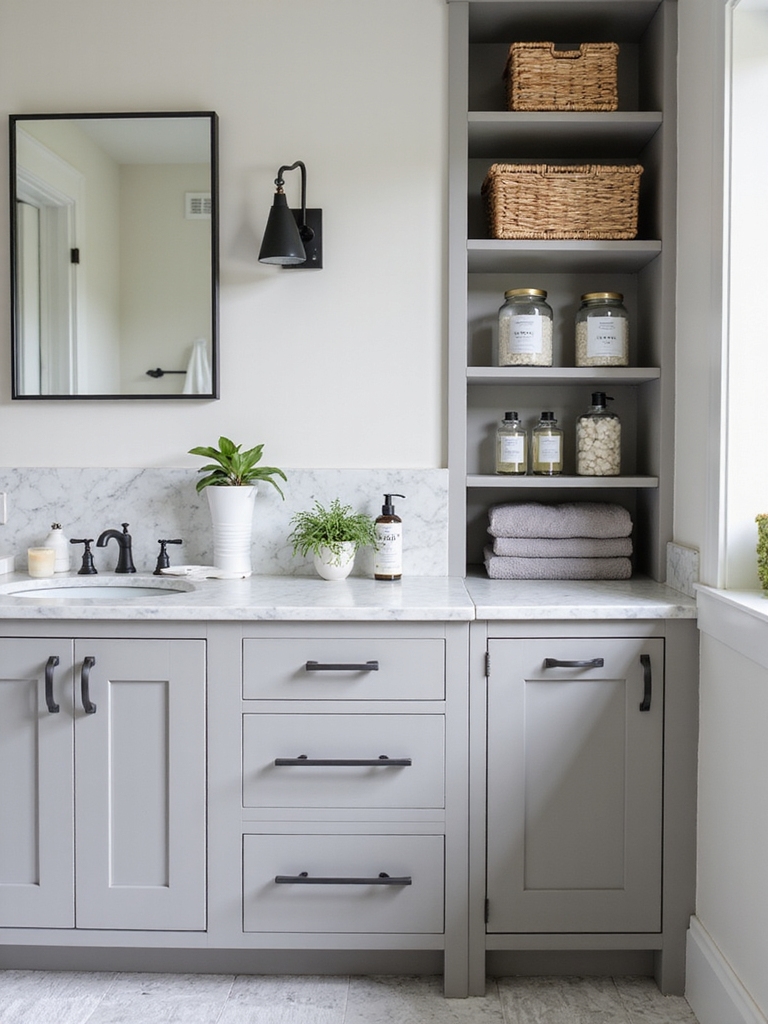 efficient small bathroom storage
