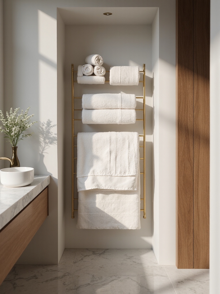 efficient vertical towel storage