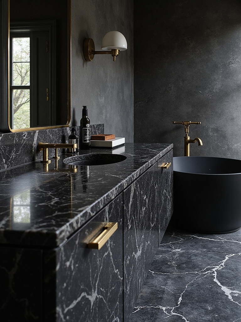 elegant charcoal marble glow