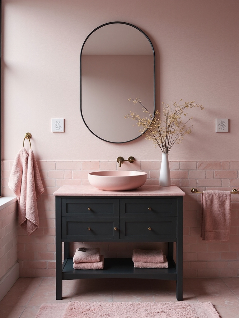 elegant charcoal with rosy accents