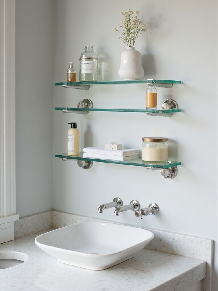 elegant minimalist bathroom storage
