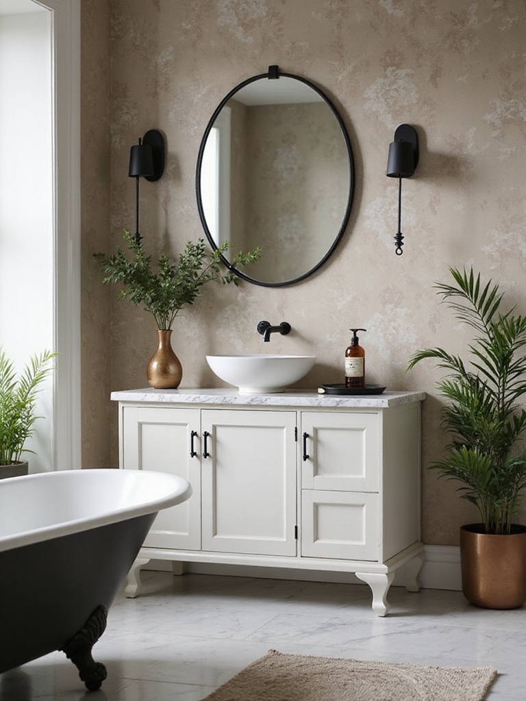 elegant vintage bath centerpiece