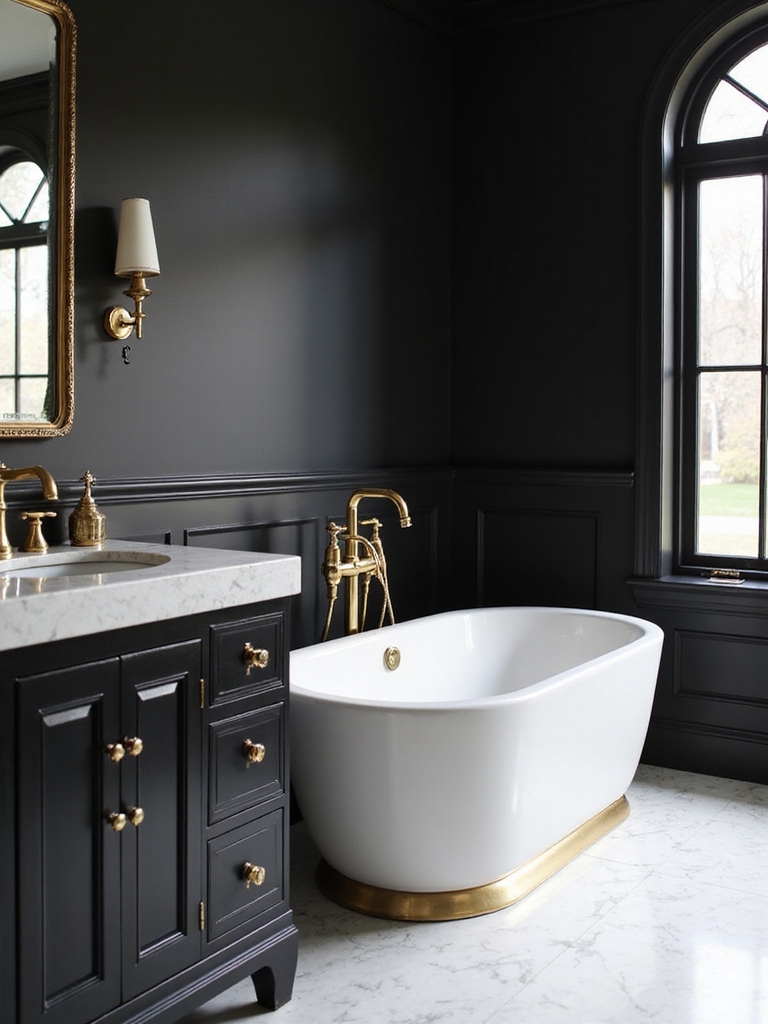 elevate bathroom with metallics