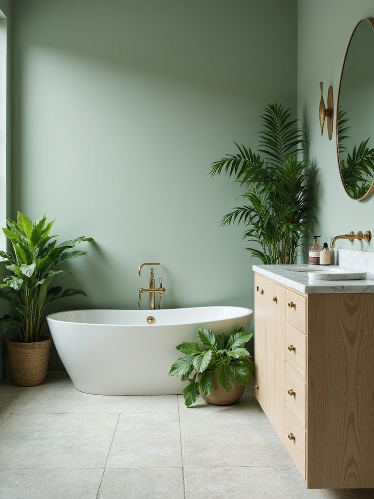 fresh green bathroom tranquility