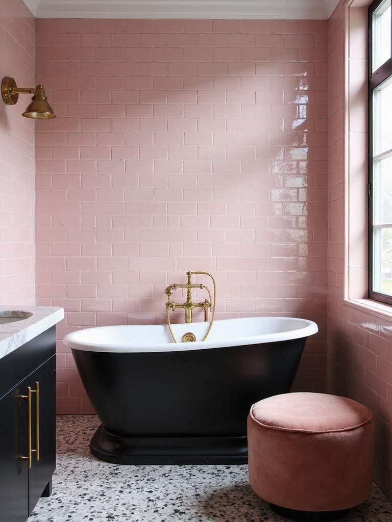 glamorous pink tile elegance