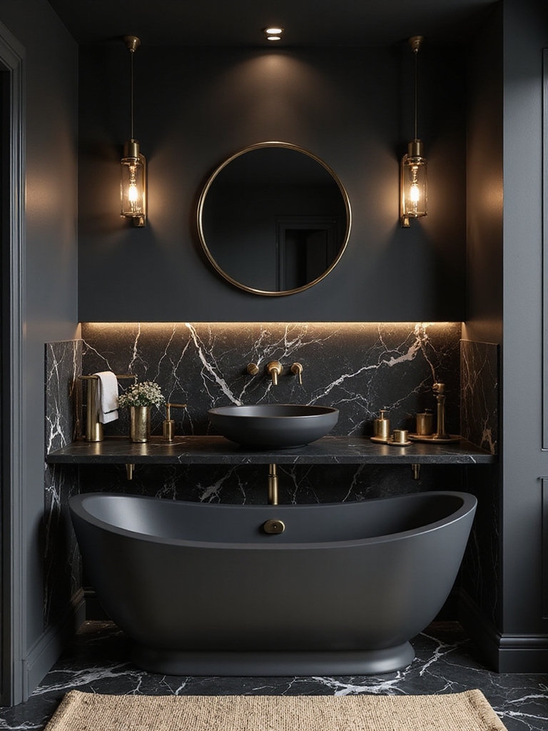 harmonious black and gold finishes