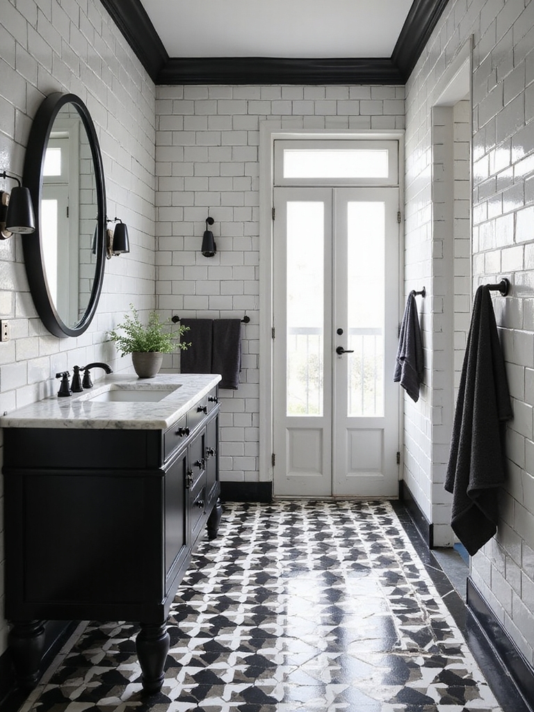 high contrast tile pairings
