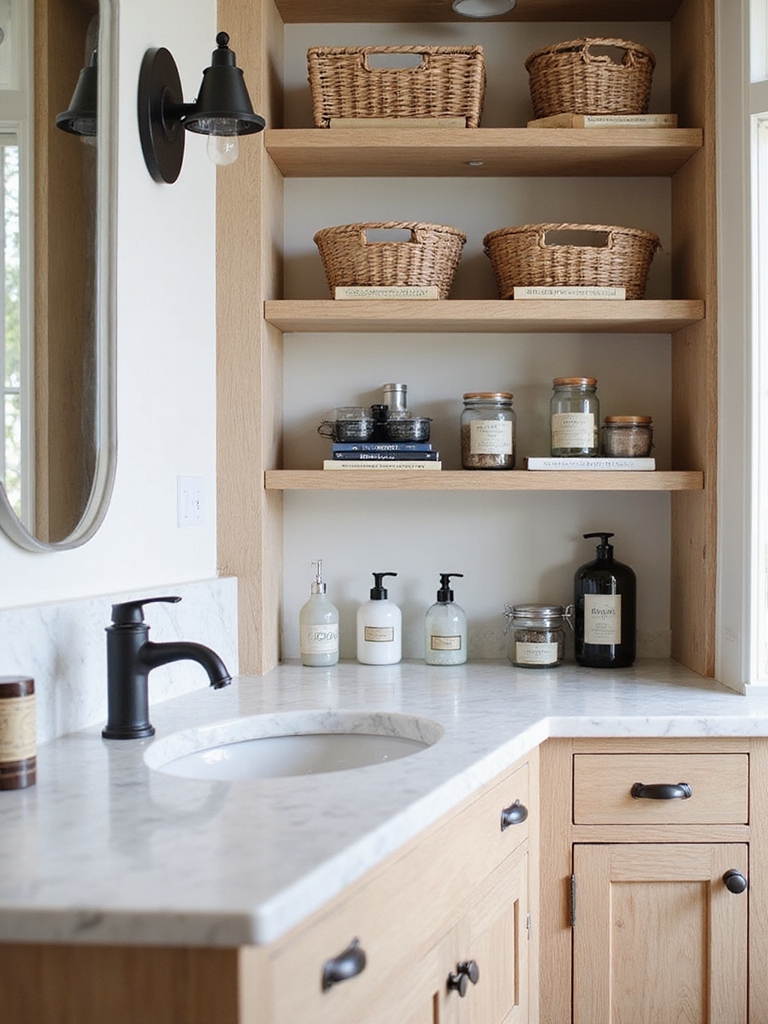 intentional budget bathroom organization