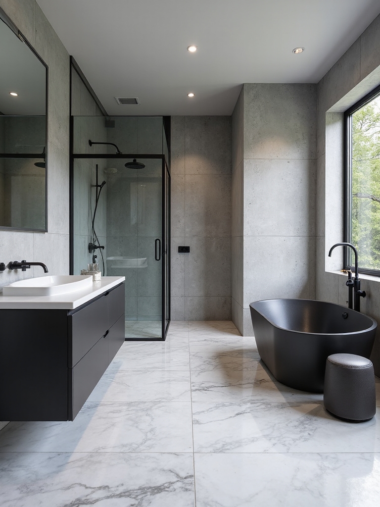 intentional monochrome bathroom design