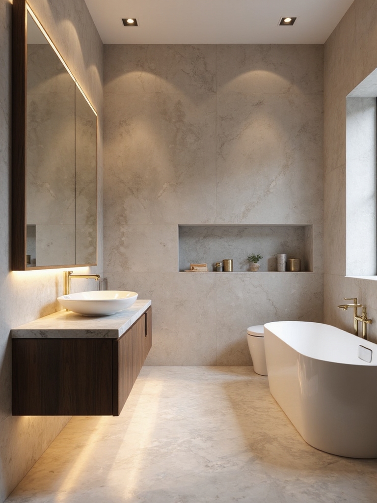 layered lighting for bathrooms