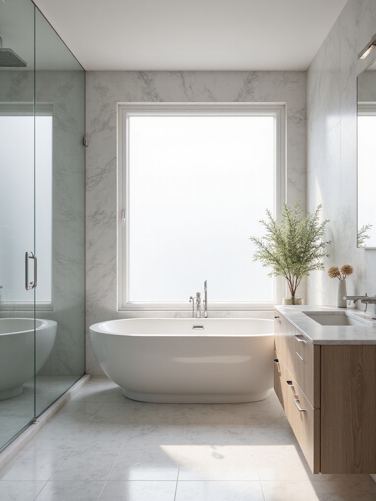 light reflective spacious bathroom