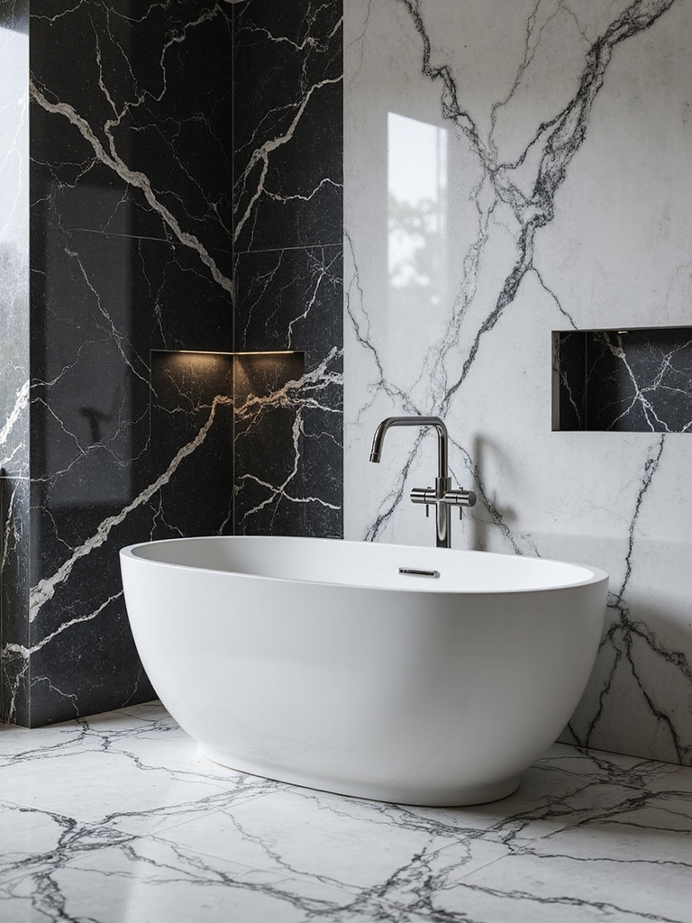 luxe black and white marble