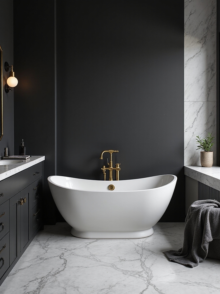 luxe moody bathroom transformations