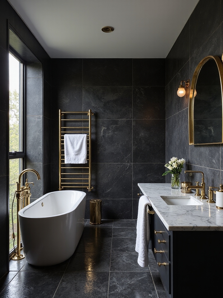 luxurious black tile elegance